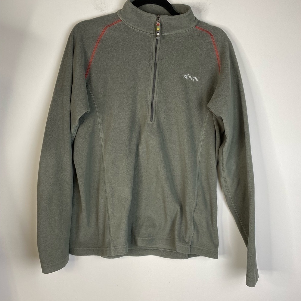 Sherpa Men’s Gray Fleece Pullover quarter zip M